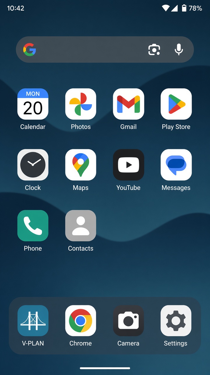 V-PLAN icon on Android home screen